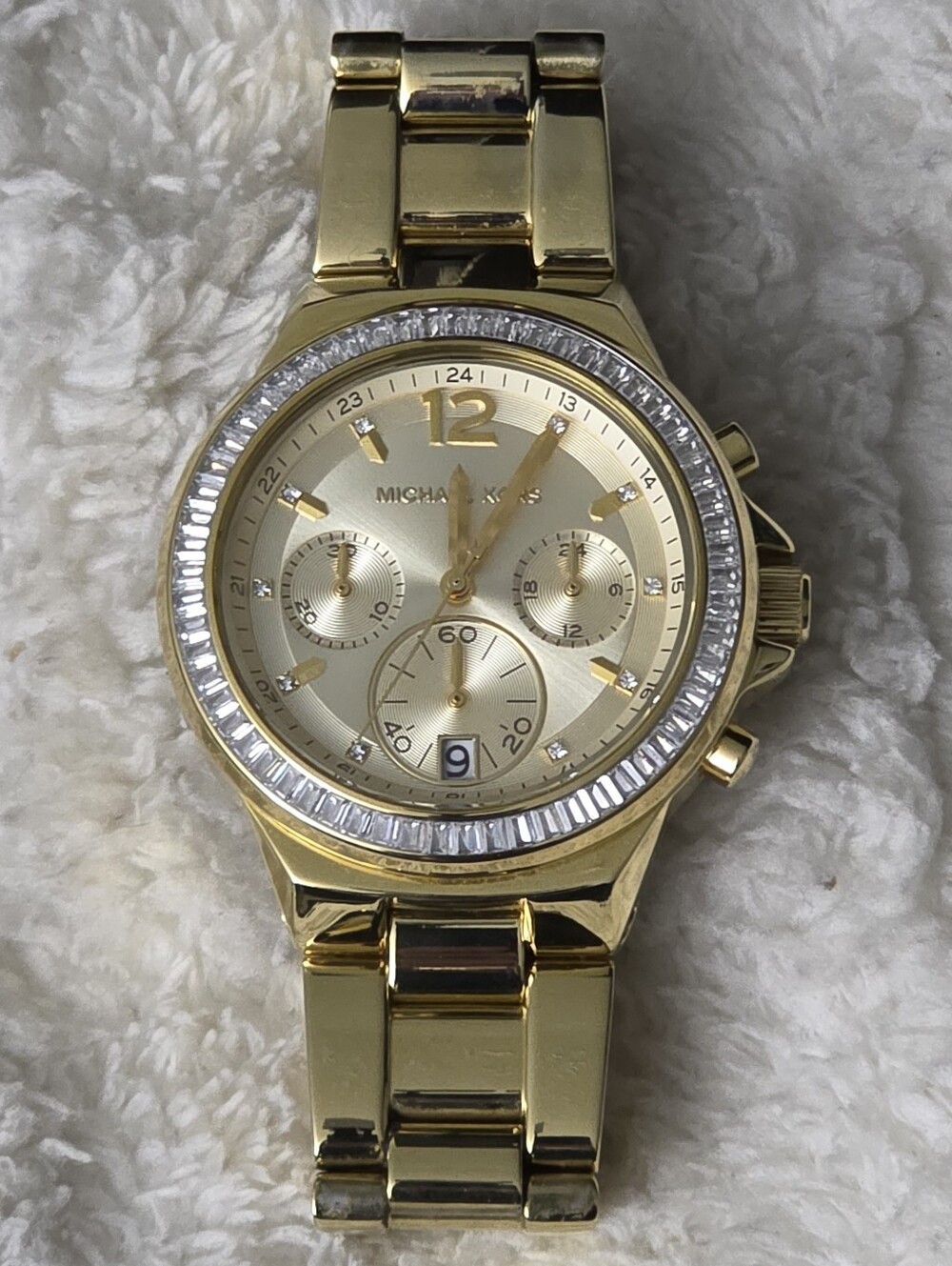 MICHAEL KORS CLASSIC GOLD TONE CHRONOGRAPH WATCH 38 MM (MK6212) *NEEDS BATTERY